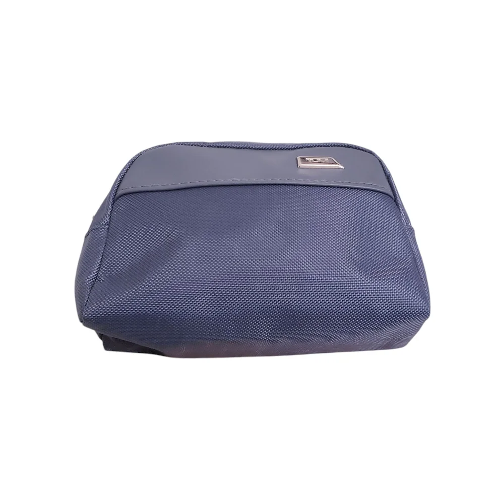 TUMI Gray Nylon Zippered Pouch Travel Suitcase Luggage Organization 5” x 7”